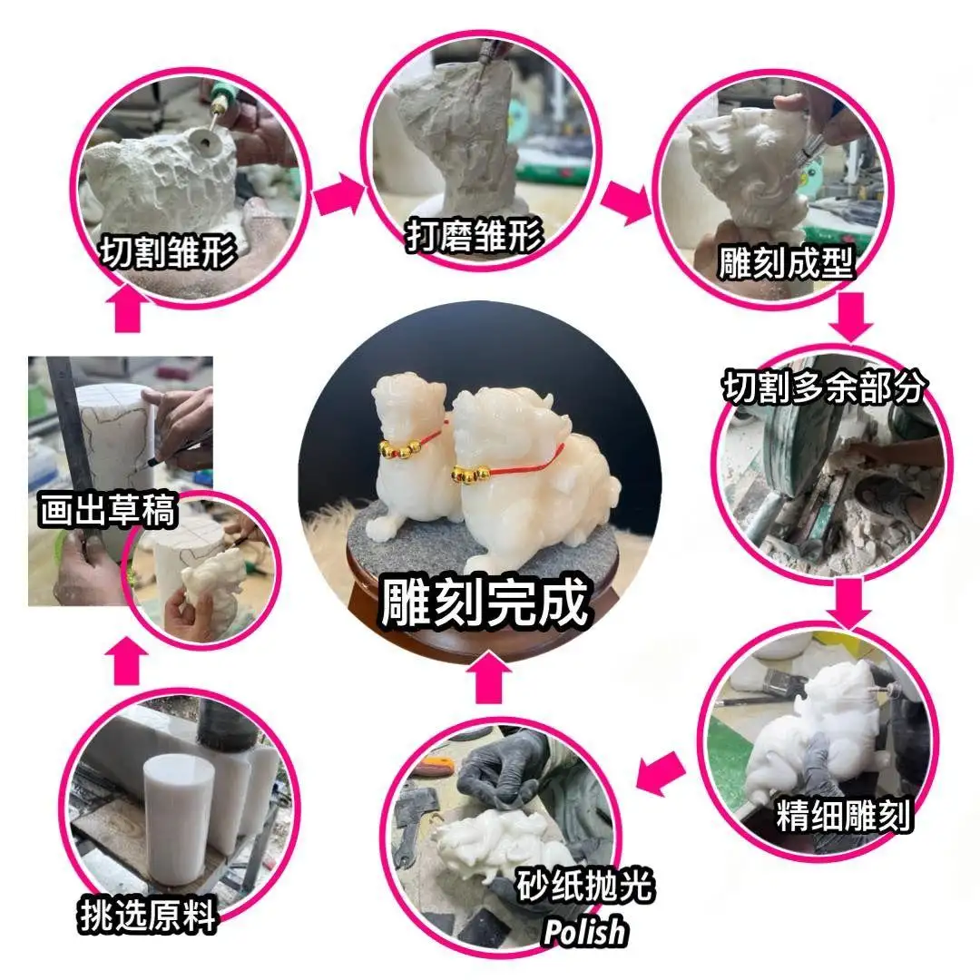 【天然汉白玉 . 招财猫】-大-2