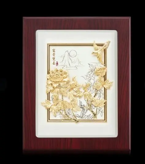99.9% 24K 镀金工艺《愉悦的牡丹》