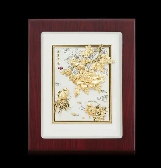 99.9% 24K 镀金工艺《Peony of Prosperity》
