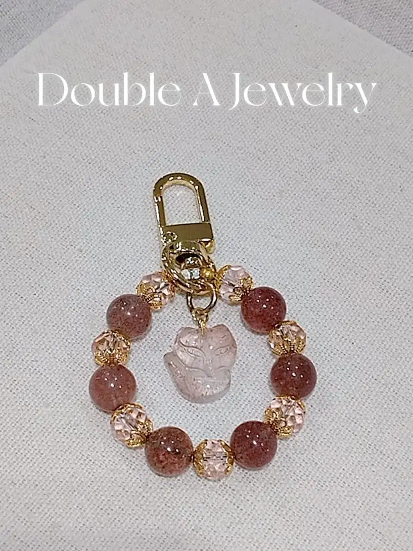 【草莓晶狐仙钥匙扣】