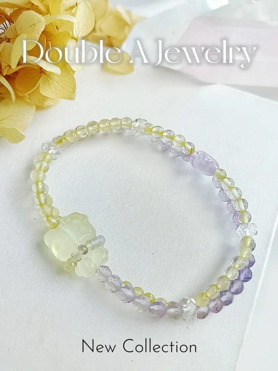 [阳光与智慧的相遇 · 黄水晶 Hello Kitty 手链]