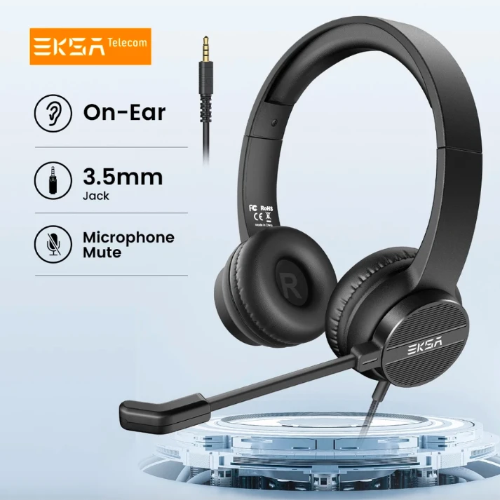 EKSAtelecom® H12 3.5mm Wired Telecom Headset