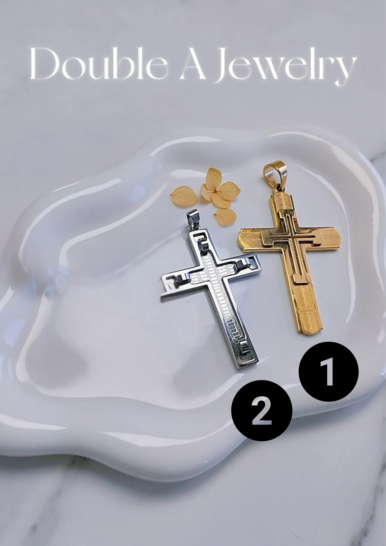 【十字架钛钢吊坠｜双层立体设计】