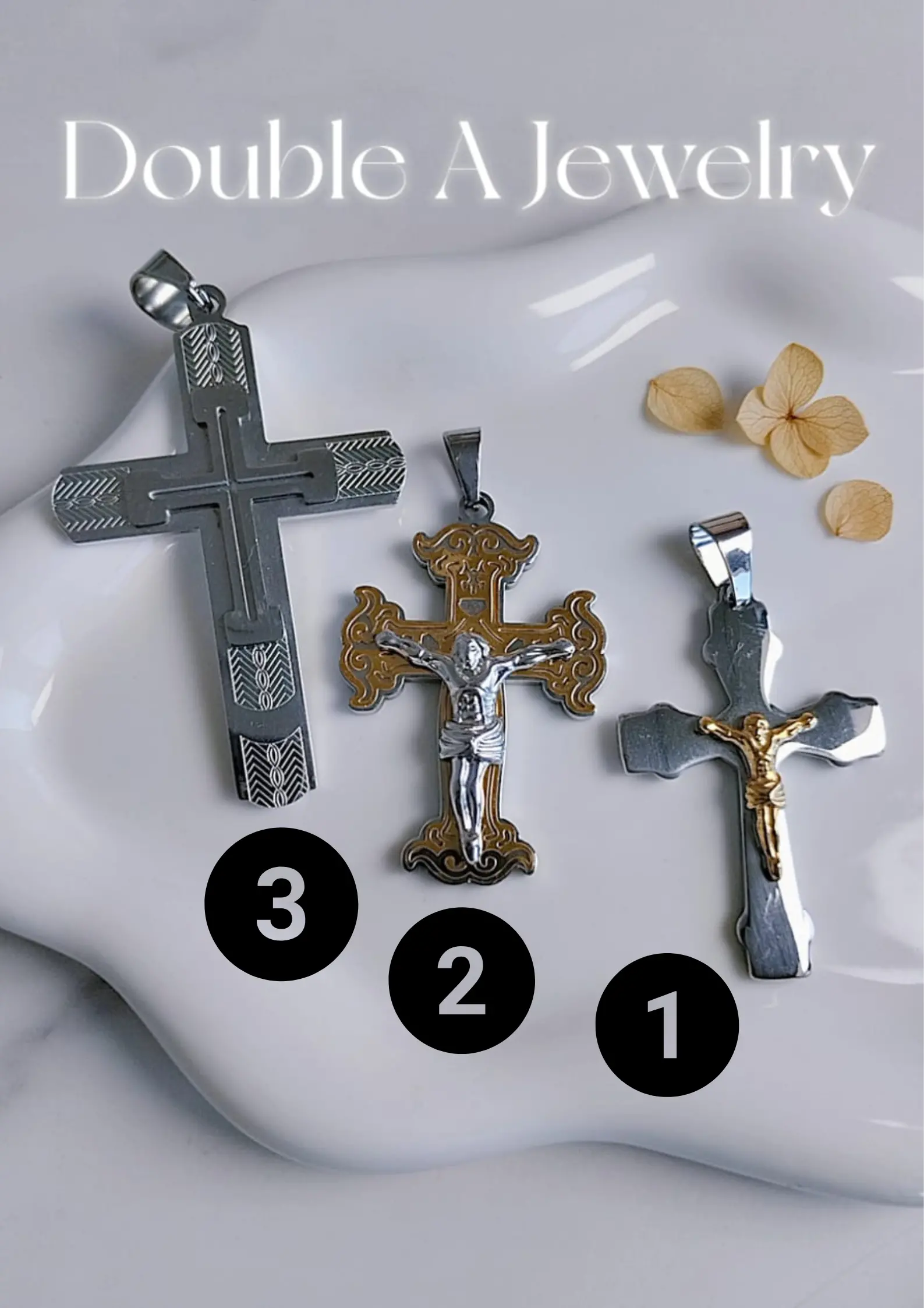 【十字架钛钢吊坠｜双层立体设计】